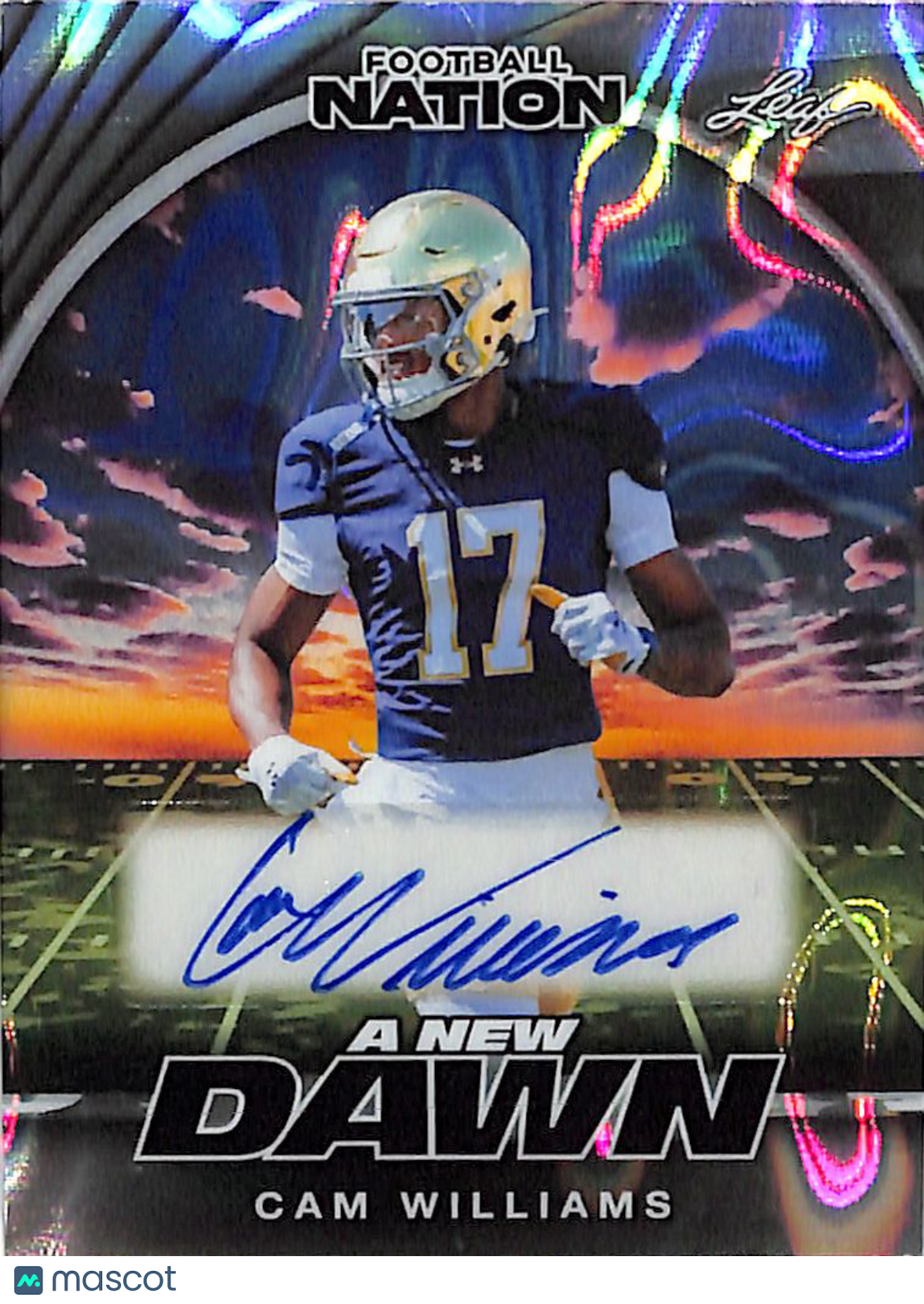 2025 Leaf Football Nation Cam Williams Lava Auto /15 Rookie #NA-CW1 Notre Dame