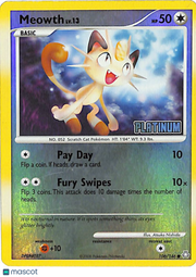 2013 Platinum Meowth Reverse Holo #106/146
