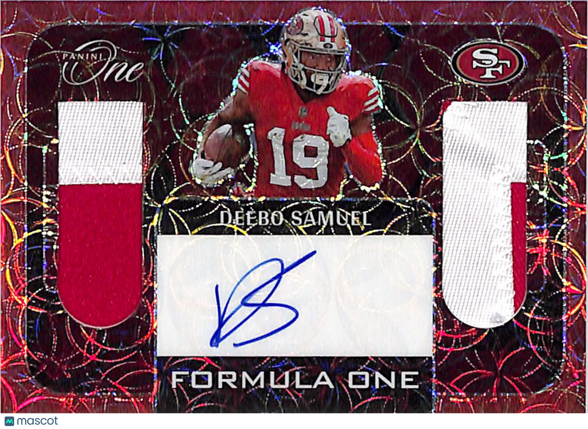 2022 Panini One Formula One Deebo Samuel Auto /15 Dual Patch #349 49ers