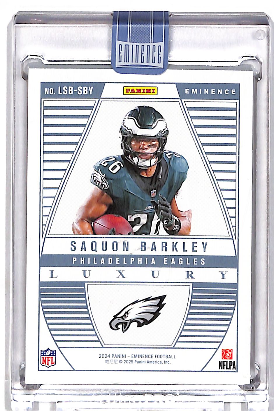 2024 Panini Eminence Saquon Barkley Luxary /10 Silver Bar #LSB-SBY Eagles