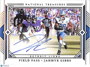 2024 National Treasures Field Pass Jahmyr Gibbs Auto /25 Rookie #FP-JG Lions