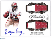 2017 Flawless Roger Craig /25 Dual Memorabilia Autograph Patch #DP-RC 49ers