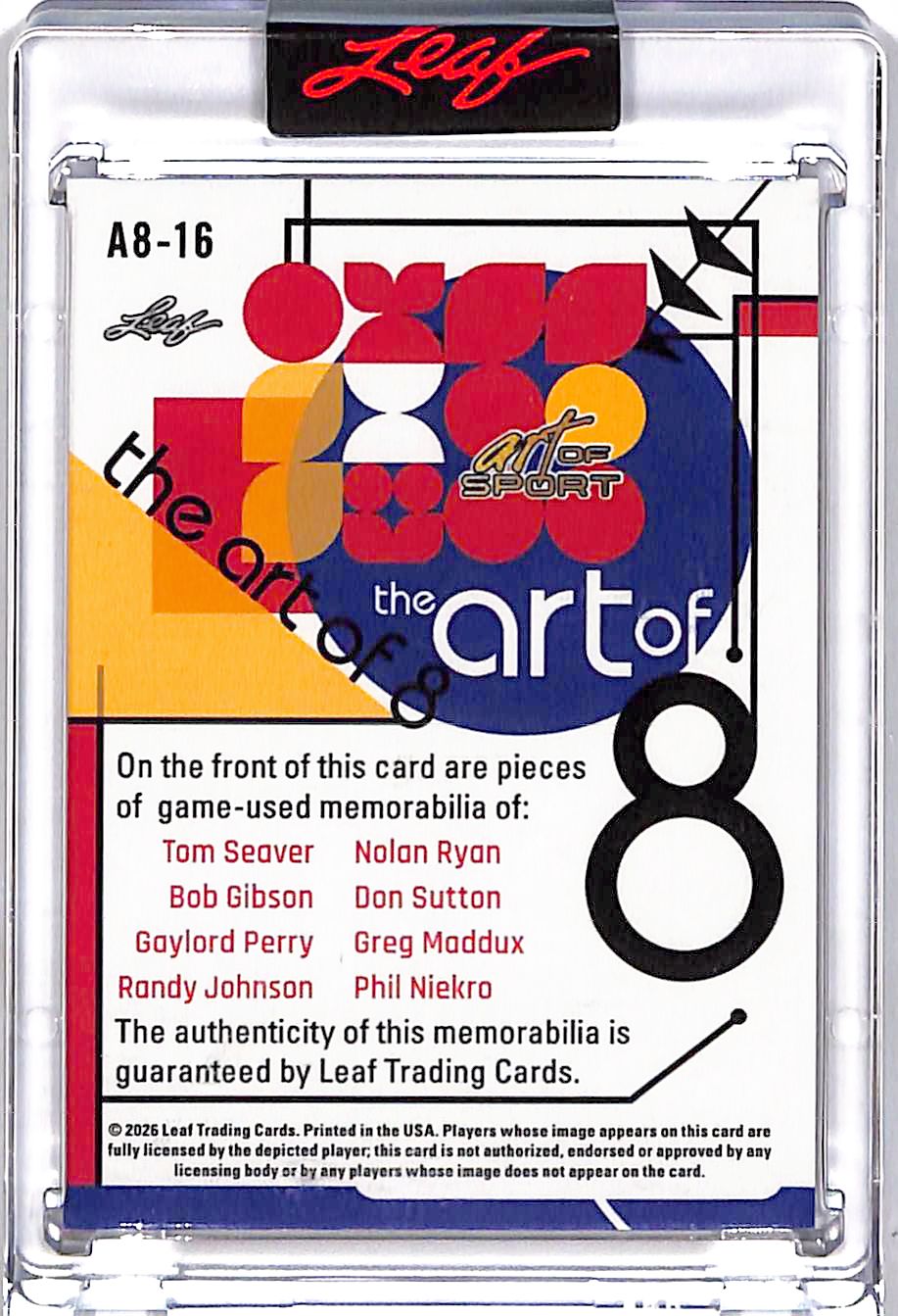 2026 Leaf Art of Sport Gibson Maddux Niekro Johnson Ryan Seaver Patch /6 #A8-16