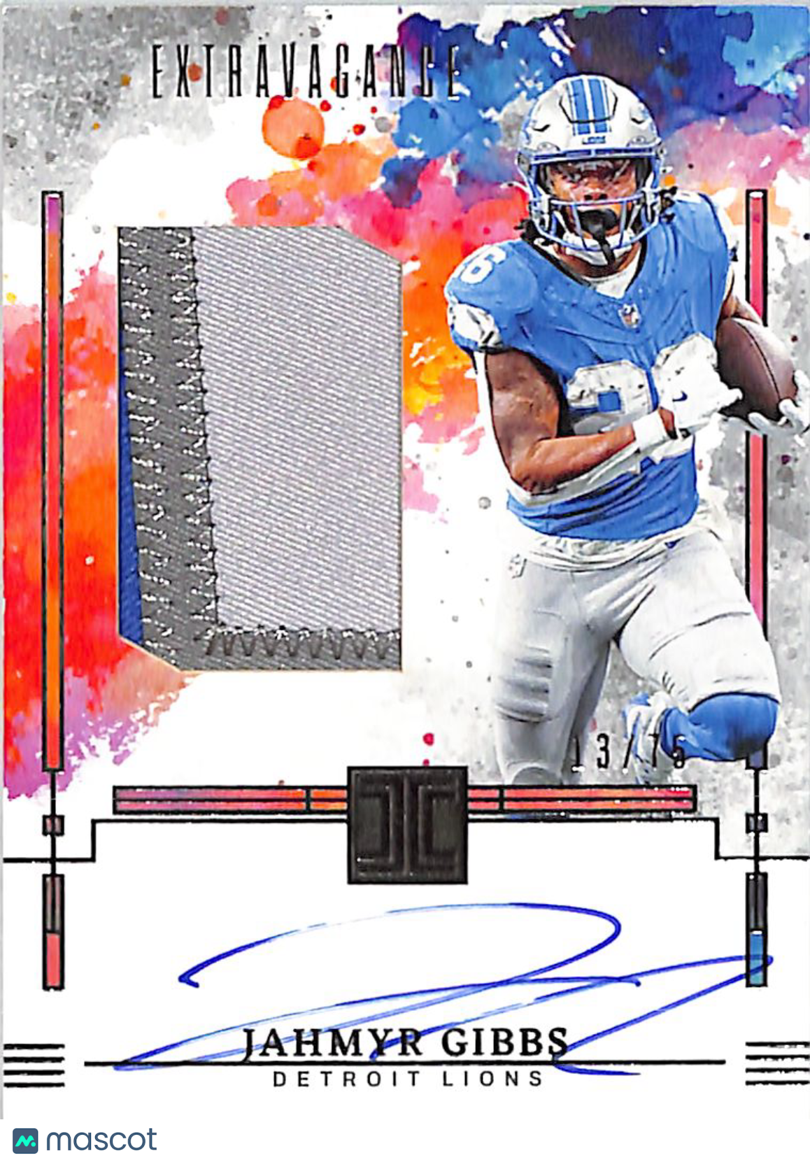 2025 Impeccable Extravagance Jahmyr Gibbs Auto /75 Patch #EPA-JGS Lions