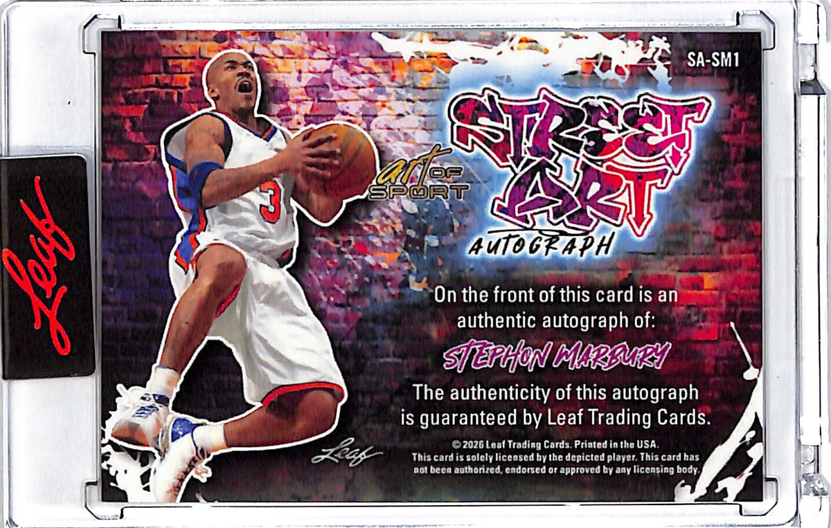 2026 Leaf Art of Sport Street Art Autograph Stephon Marbury /20 #SA-SM1 Knicks