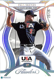 2025 Panini Flawless Baseball Paul Skenes Silver Diamond /25 #98 USA Baseball