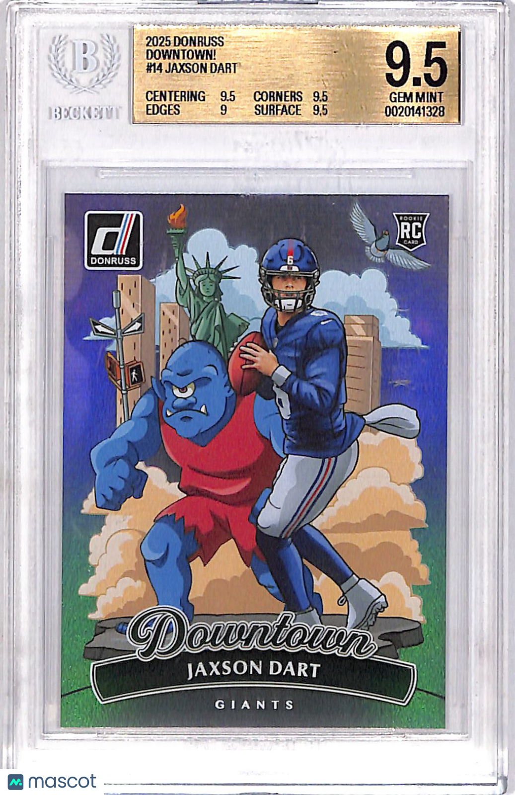 2025 Donruss Downtown Jaxson Dart Rookie RC #14 BGS 9.5 New York Giants