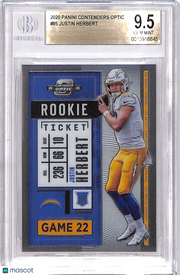 2021 Panini Contenders Optic Justin Herbert Rookie #85 BGS 9.5 Chargers