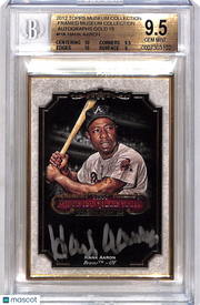 2012 Topps Museum Collection Framed Auto Gold Hank Aaron /15 BGS 9.5 Braves