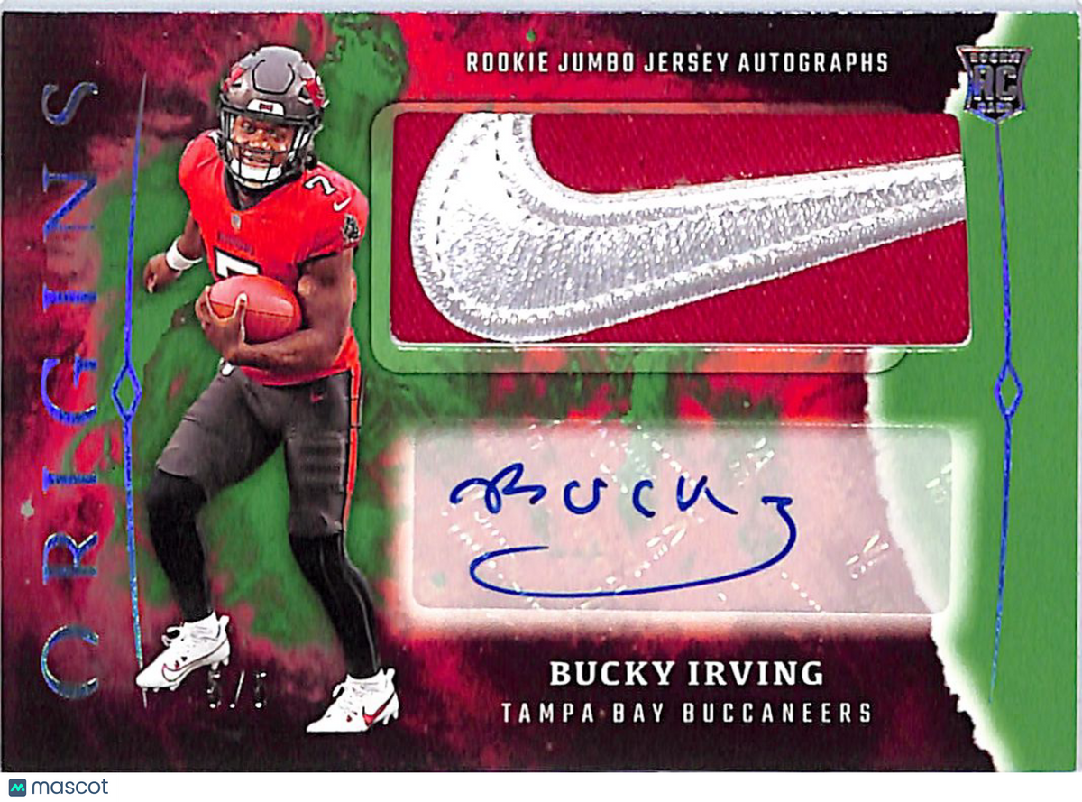 2024 Origins Bucky Irving /5 Nike Swoosh RC Rookie Autograph #RJA-BIR Buccaneers