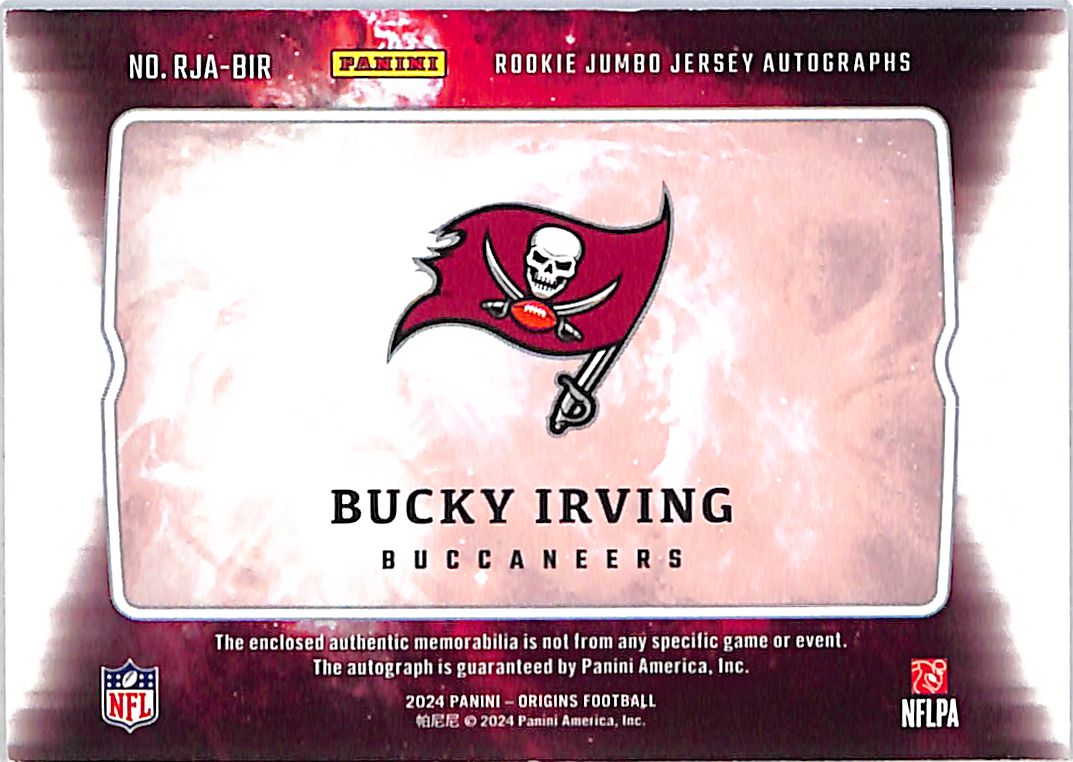 2024 Origins Bucky Irving /5 Nike Swoosh RC Rookie Autograph #RJA-BIR Buccaneers