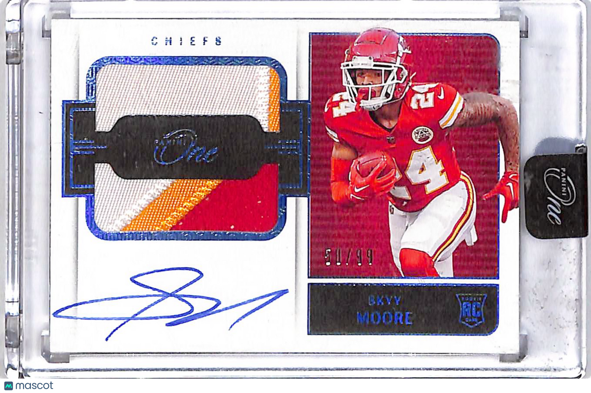 2022 Panini One Football Skyy Moore /99 Rookie Patch RC Auto #46 Chiefs