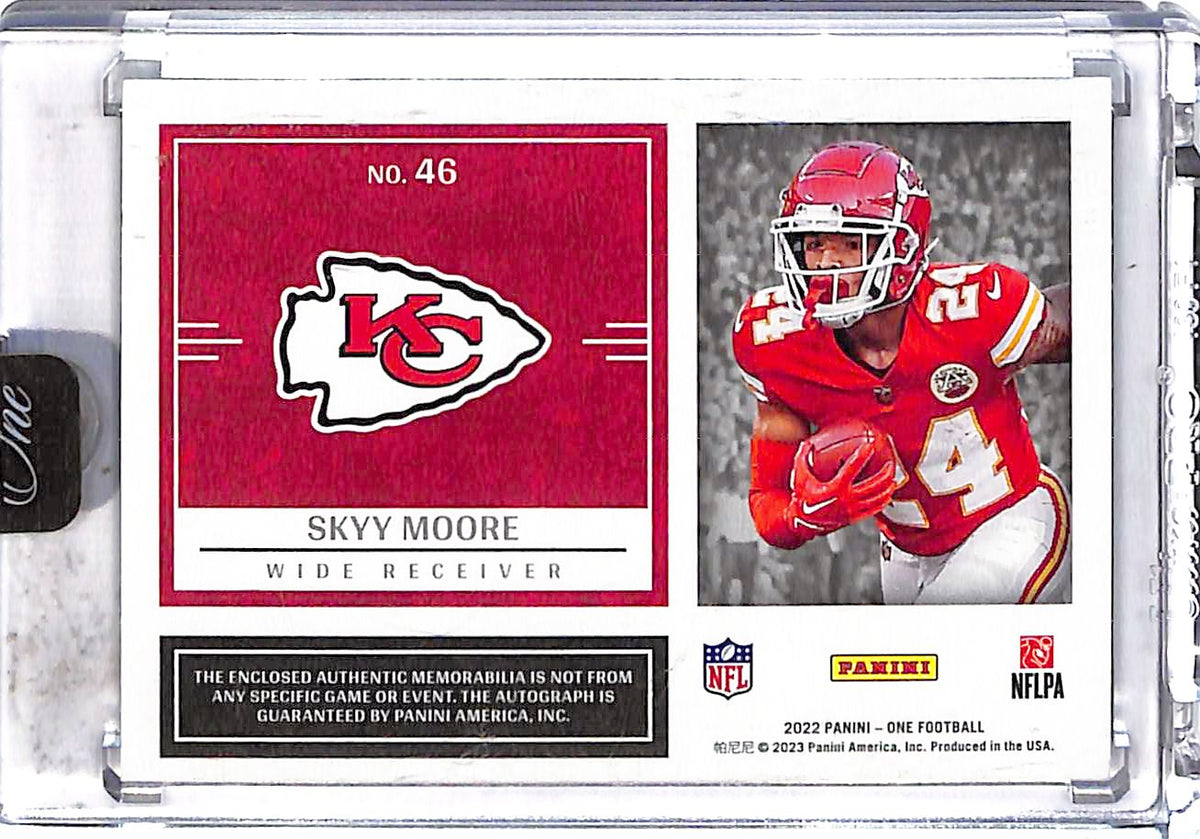 2022 Panini One Football Skyy Moore /99 Rookie Patch RC Auto #46 Chiefs