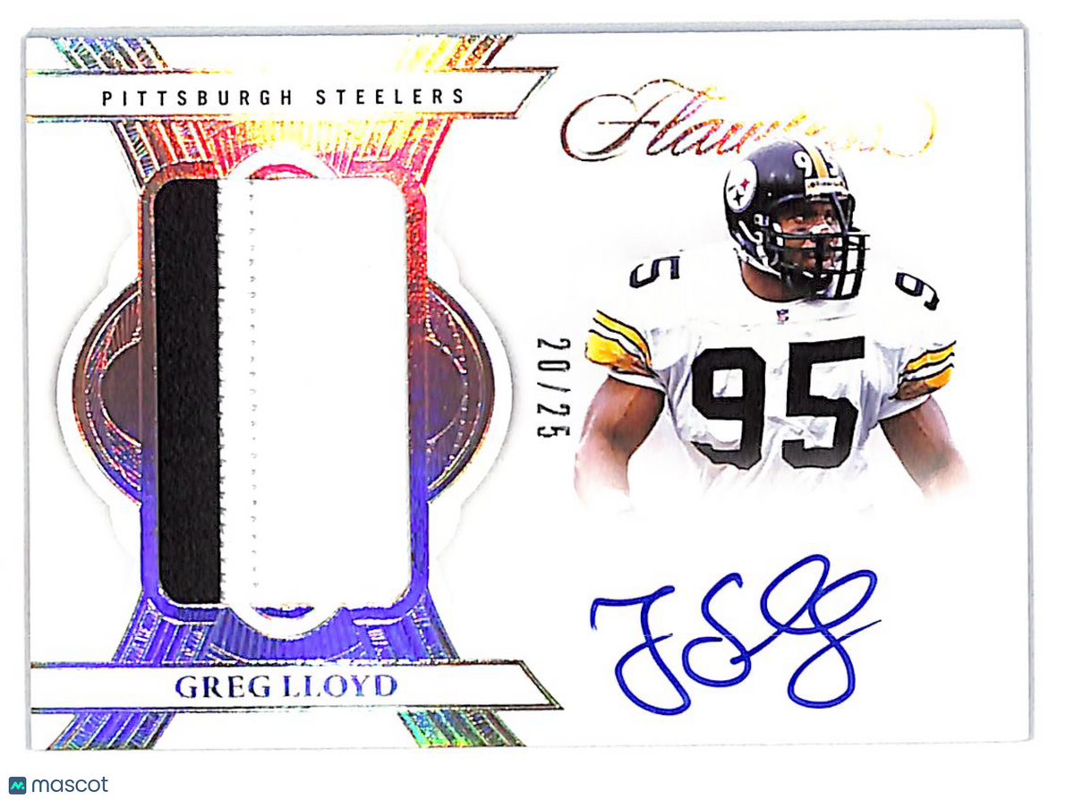 2025 Flawless Football Greg Lloyd /25 Autograph Patch #PA-GLD Steelers