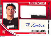 2025 Rookies & Stars Dillon Gabriel /25 Rookie Patch RC Auto FO-DGL Browns