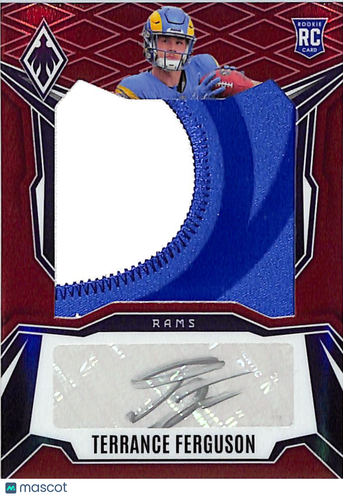 2025 Panini Phoenix Football Terrance Ferguson /99 Patch RC Auto #RPS-TFN Rams