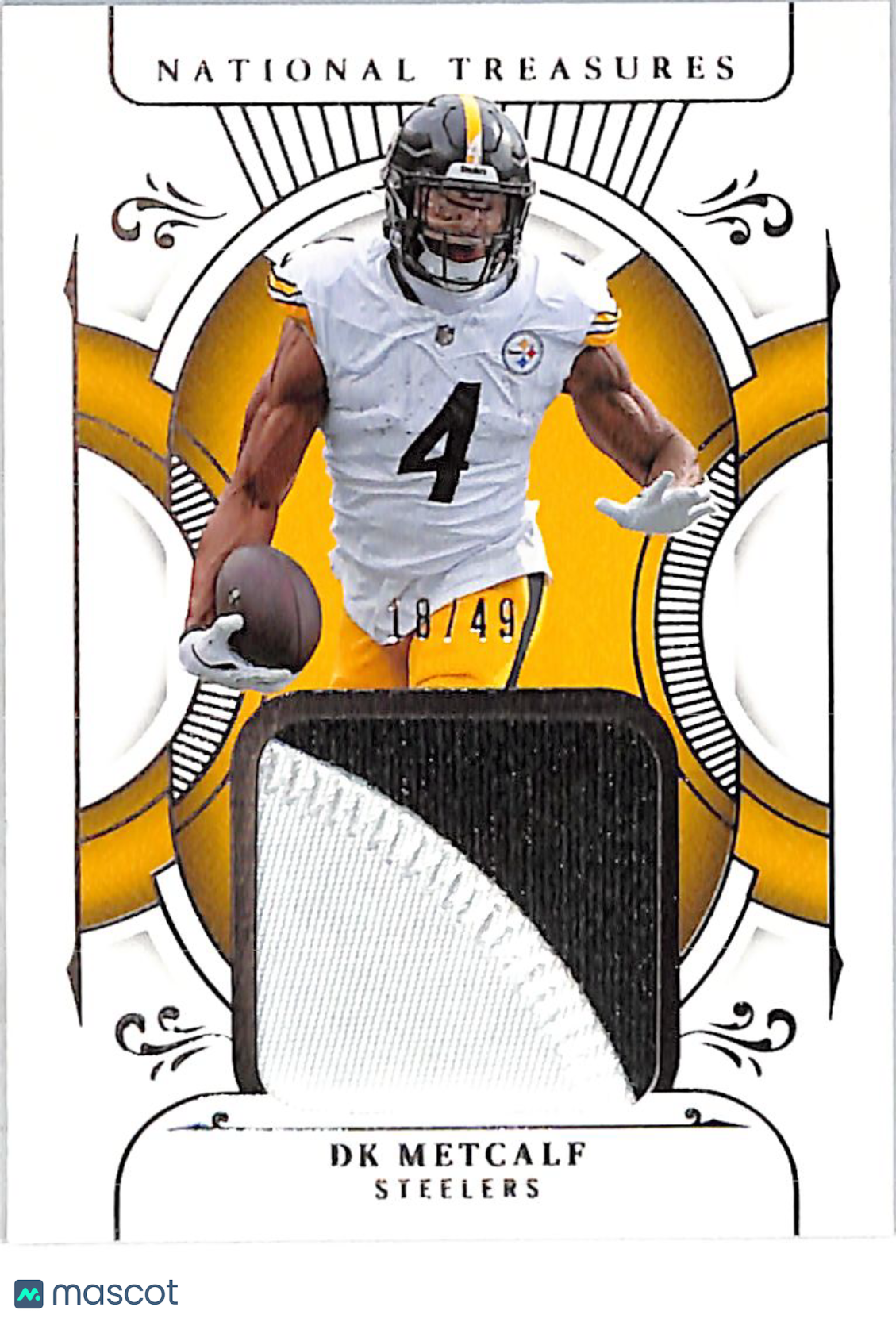 2025 Panini National Treasures DK Metcalf /49 Patch Memorabilia #TP-DKM Steelers