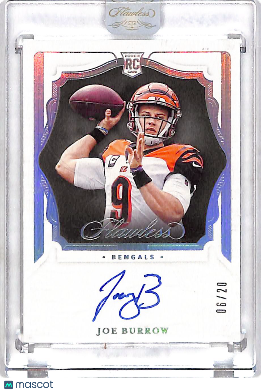 2020 Flawless Rookie Shadow Signatures Joe Burrow /20 Auto #RSS-JBU Bengals