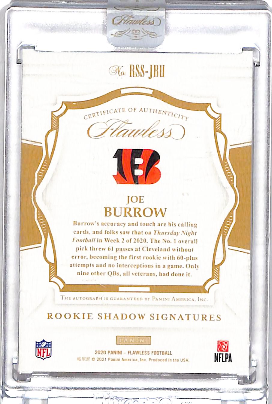 2020 Flawless Rookie Shadow Signatures Joe Burrow /20 Auto #RSS-JBU Bengals