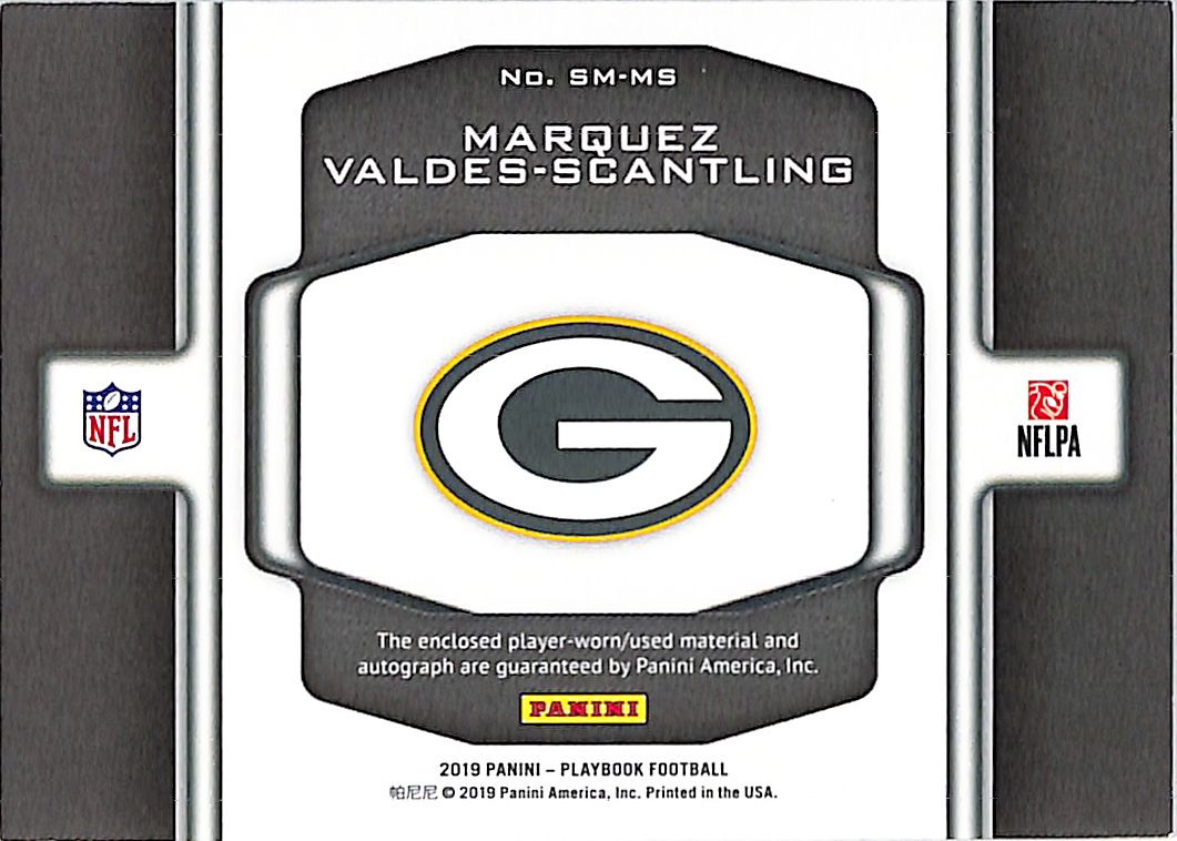2019 Panini Playbook Marquez Valdes-Scantling /249 Patch Auto #SM-MS Packers