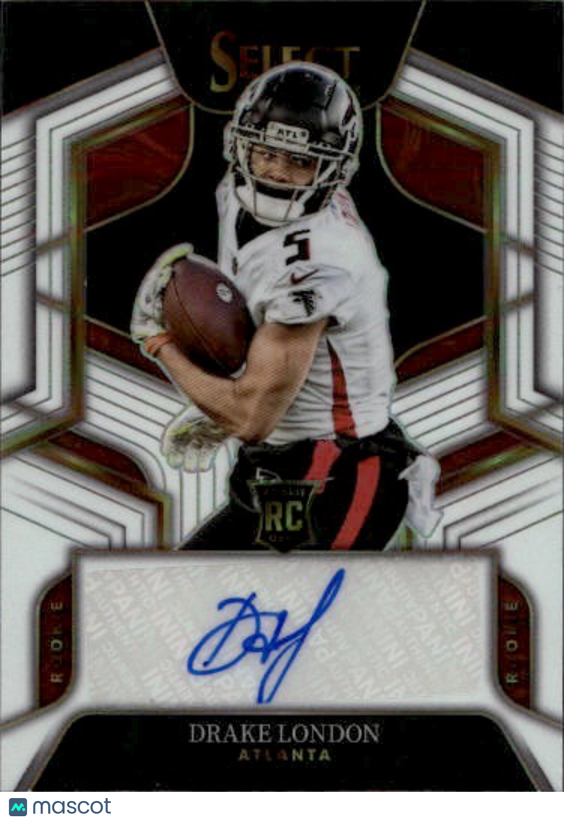 2022 Panini Select Football Drake London White Auto /35 Rookie RC #RS-DL Falcons