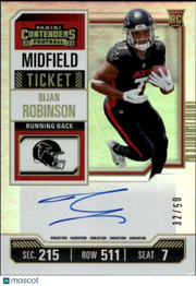 2023 Contenders Football Bijan Robinson Midfield Auto /50 Rookie  #103 Falcons