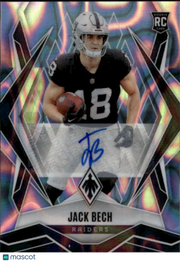 2025 Panini Phoenix Jack Bech Autograph lava Rookie RC #188 Las Vegas Raiders