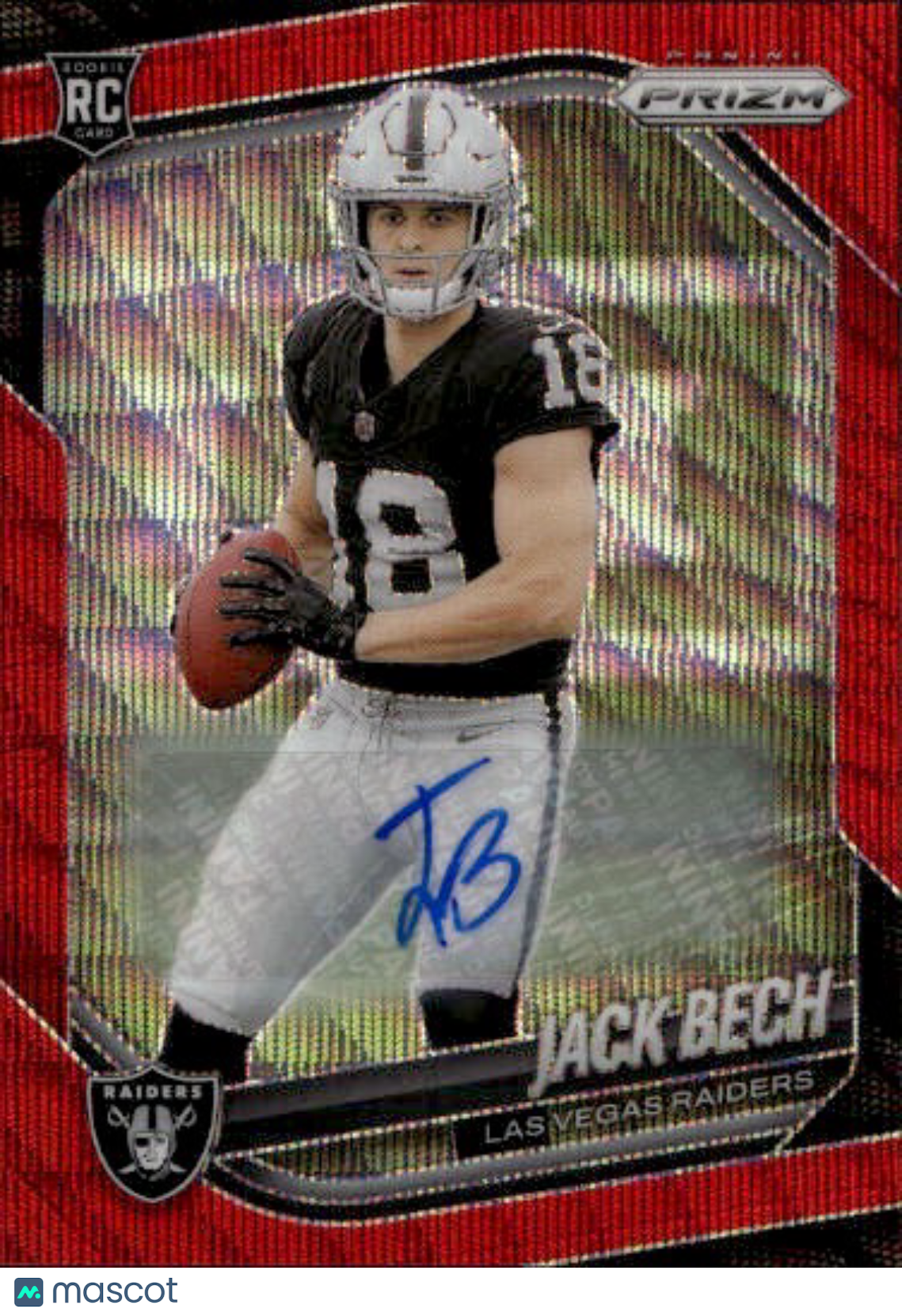 2025 Panini Prizm Jack Bech Red Wave Autograph /149 Rookie RC #346 Raiders