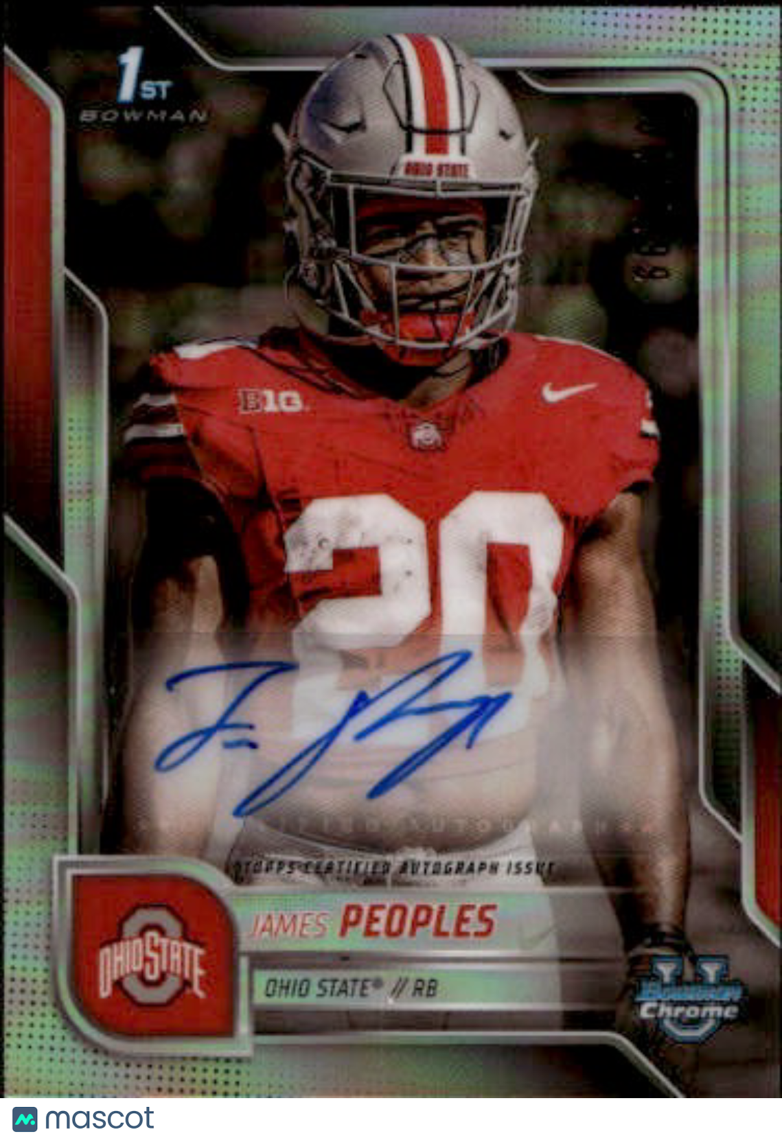 2025 Bowman University Chrome James Peoples Auto Refractor /299 Rookie #BCA-JP