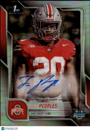 2025 Bowman University Chrome James Peoples Auto Refractor /299 Rookie #BCA-JP