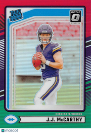 2024 Panini Donruss Optic J.J. McCarthy Green Red Rookie #303 Minnesota Vikings