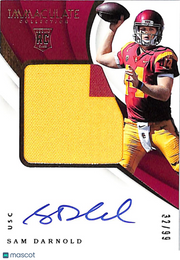 2018 Immaculate Collection Collegiate Sam Darnold /99 Rookie Patch Auto #102 USC