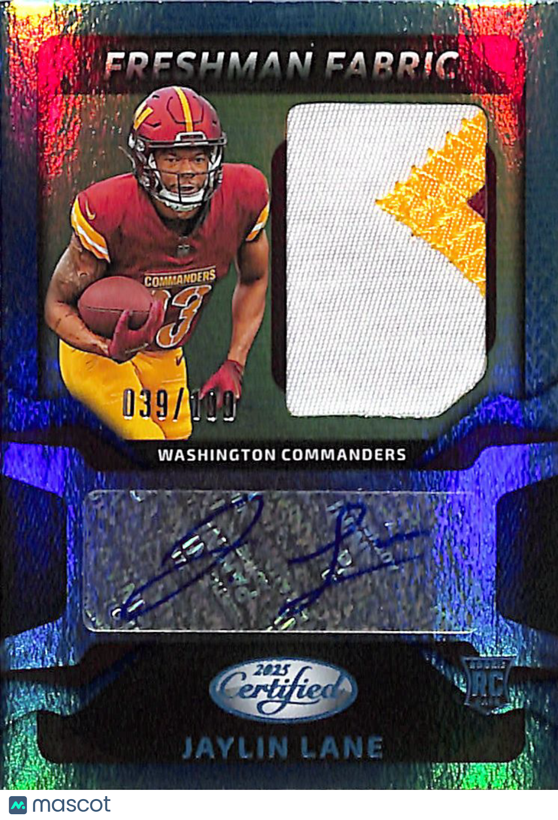 2025 Certified Jaylin Lane Rookie Patch Autograph /199 Freshman Fabric #FBC-JLE