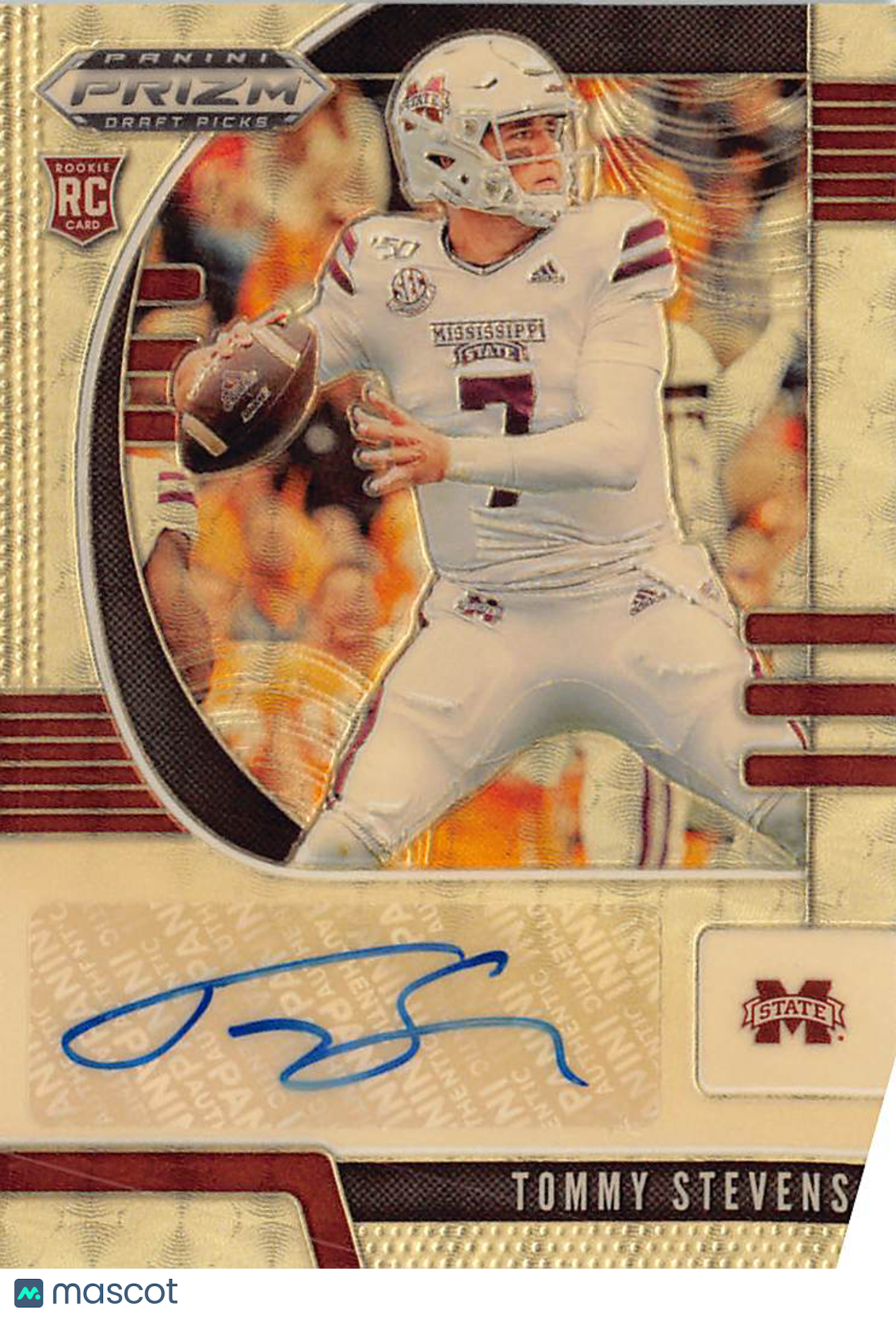 2020 Prizm Draft Picks Tommy Stevens Gold Vinyl Auto /5 #277 Mississippi State