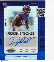 2022 Panini Contenders Optic Odafe Oweh Blue Autograph /99 Rookie RC #158 Ravens