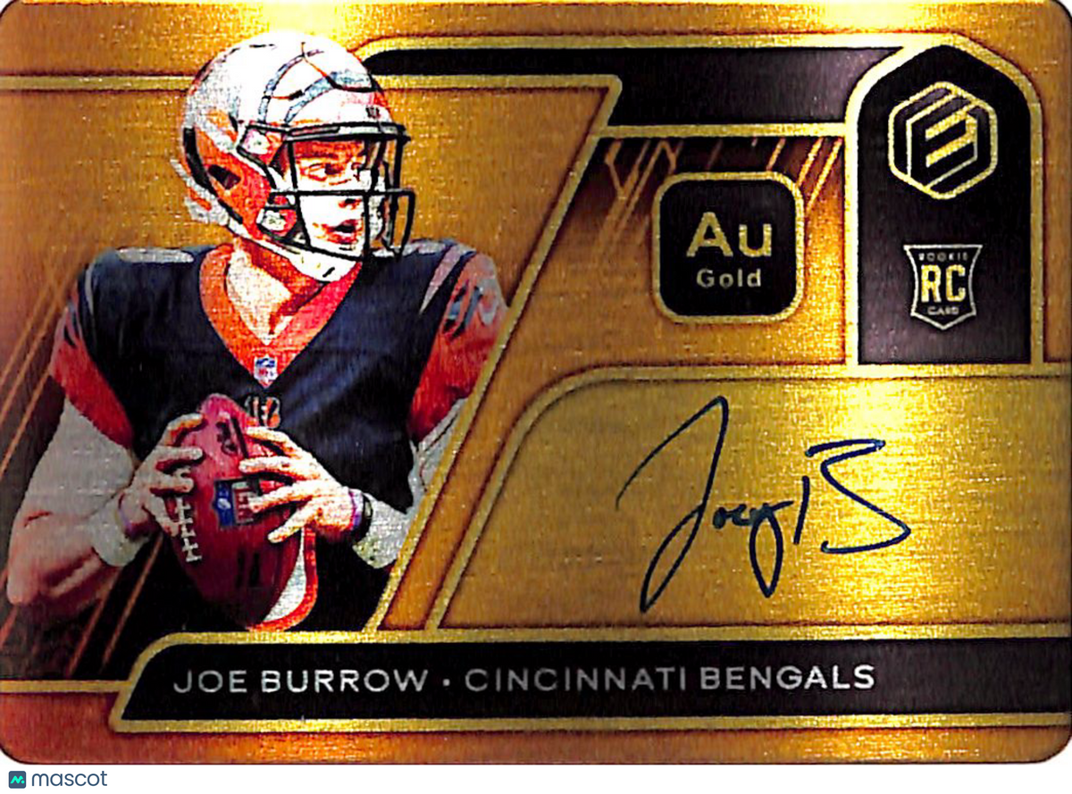 2020 Panini Elements Joe Burrow Gold Autograph Rookie /79 RC #119 Bengals