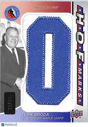 2024-25 SP Game Used HOF Marks Turk Broda Letterman /35 Patch #HOFM-TB