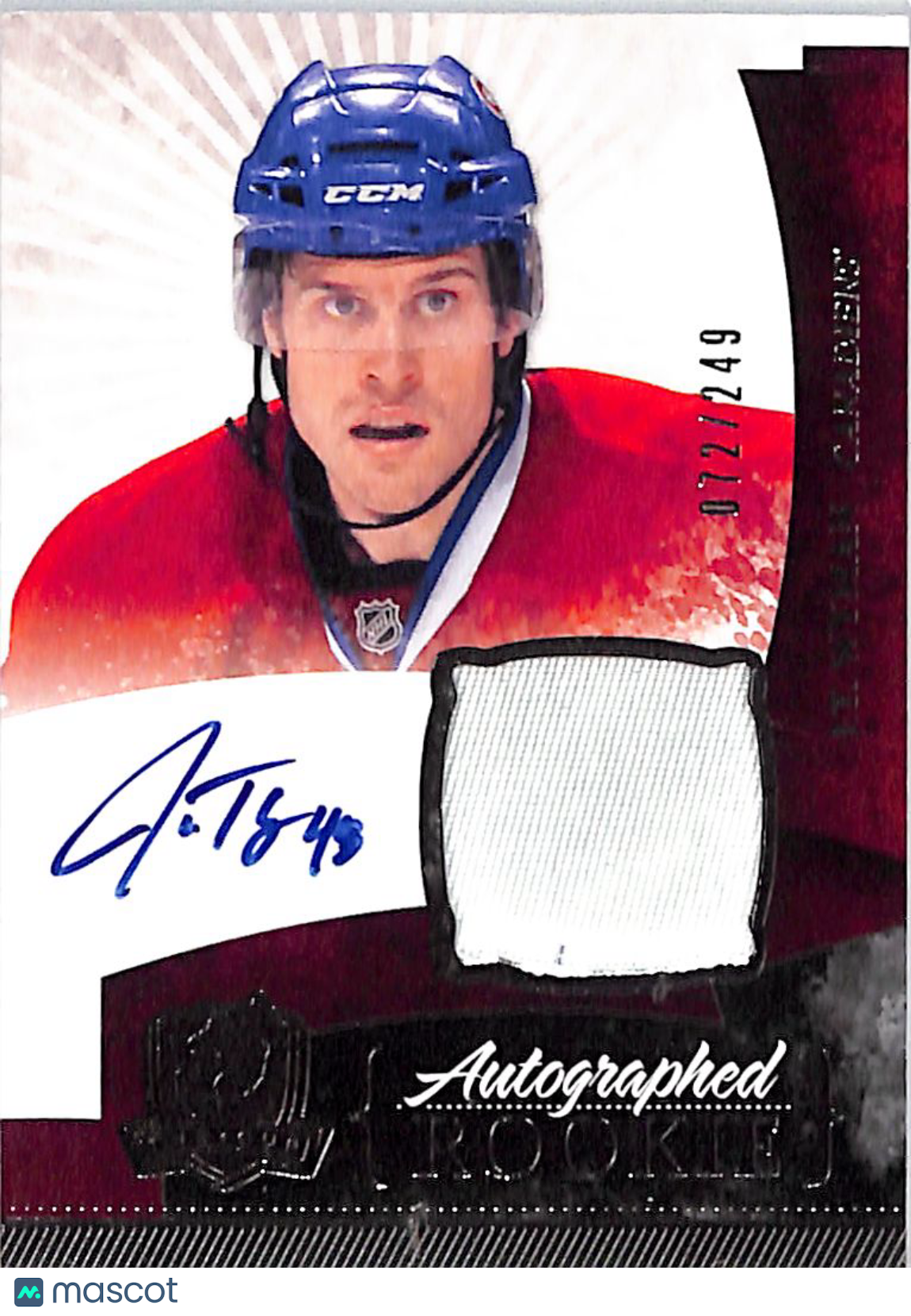 2010-11 Upper Deck The Cup J.T. Wyman /249 Rookie Patch Auto #109 Canadiens
