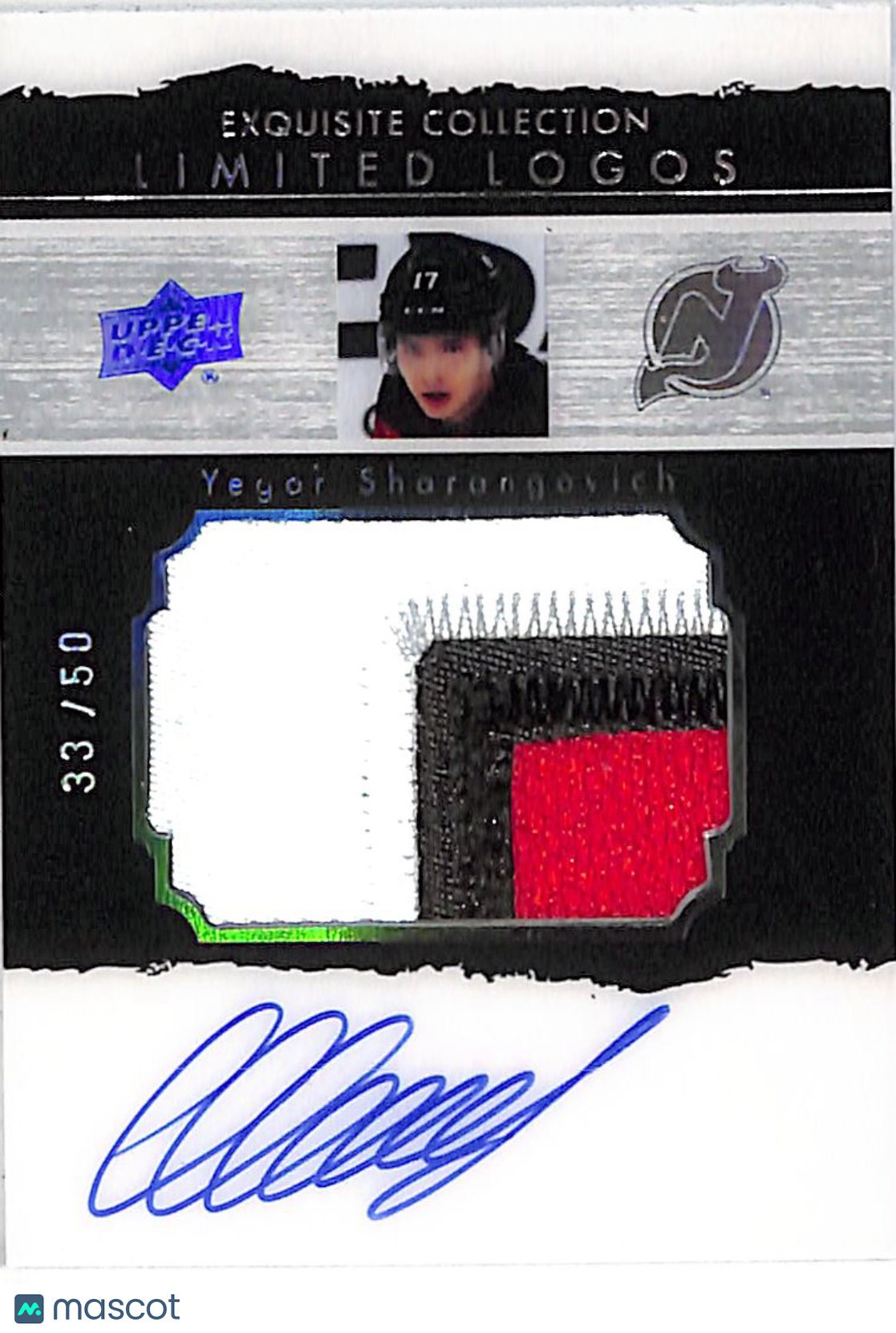 2020-21 Exquisite Collection Limited Logos Yegor Sharangovich /50 Auto #LLT-YS