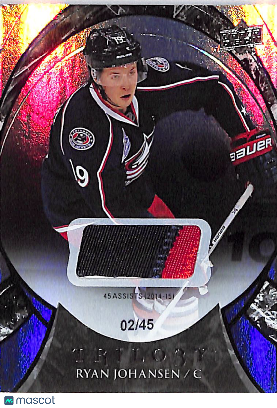 2015-16 Upper Deck Trilogy Ryan Johansen /45 Patch #WH3BH Blue Jackets