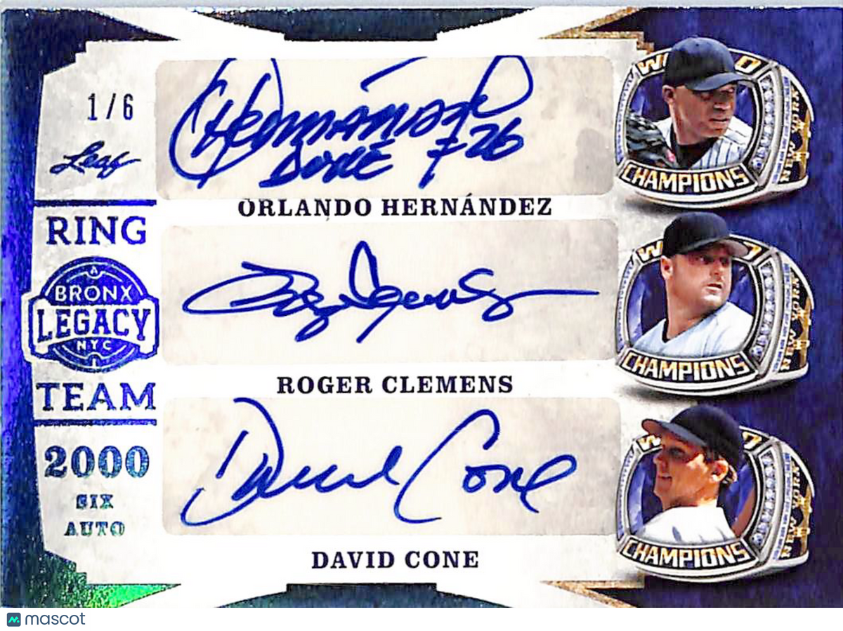 2024 Leaf Bronx Legacy Rivera Nelson Clemens Stanton Cone Hernández Auto /6