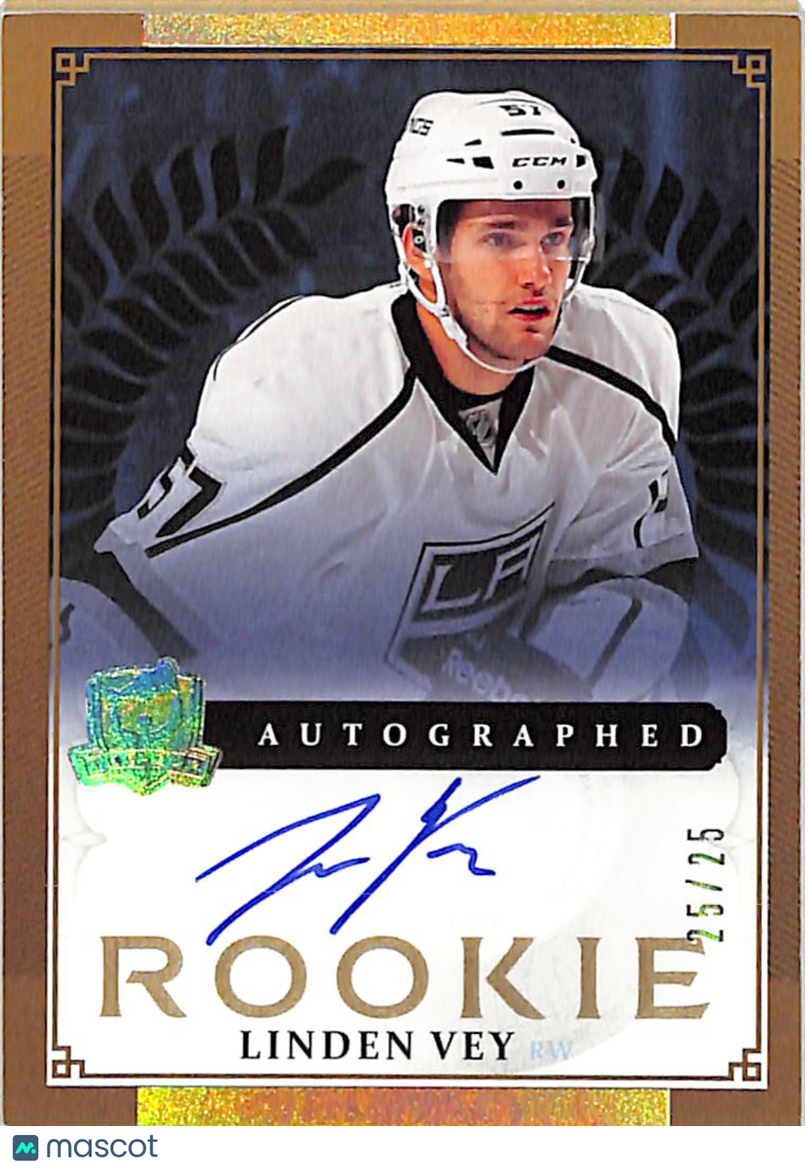 2013-14 Upper Deck The Cup Linden Vey Rookie Autograph Gold /25 #159 Kings