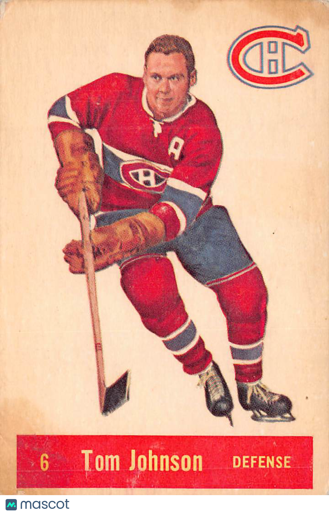 1957 Parkhurst Tom Johnson Montreal Canadiens