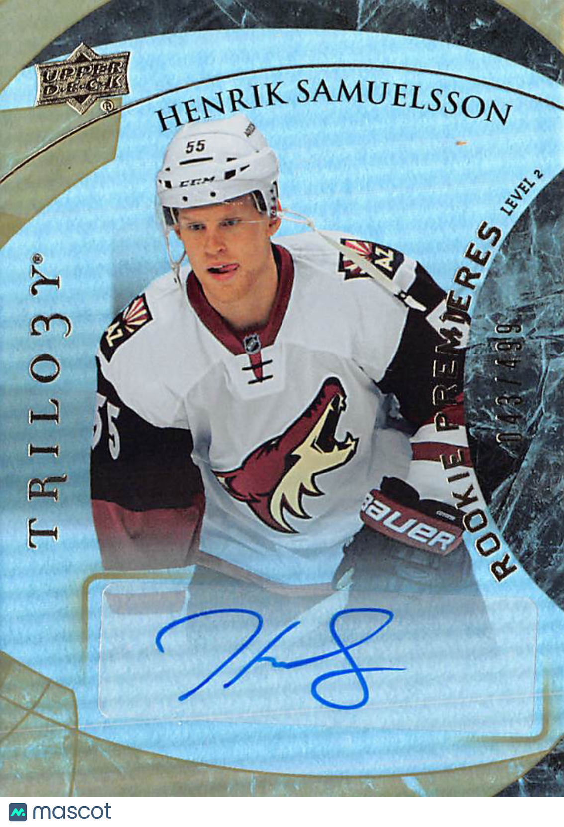 2015-16 Upper Deck Trilogy Henrik Samuelsson Rookie Premieres Auto /499 #135