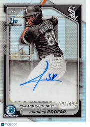 2024 Bowman Chrome Jurdrick Profar Refractor Auto /499 Rookie #CPA-JPR White Sox