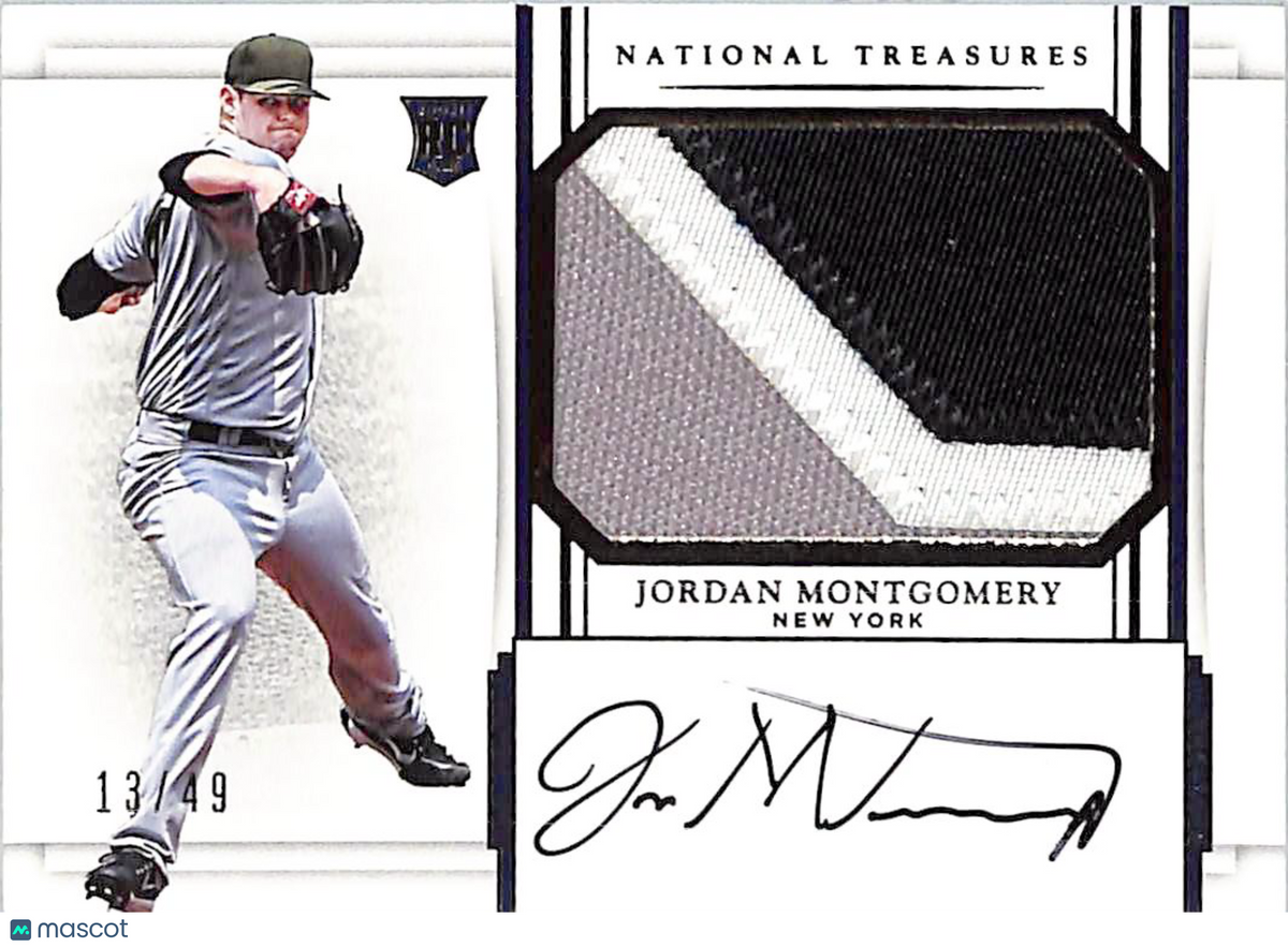 2017 National Treasures Jordan Montgomery /49 Rookie Patch Auto #206 Yankees