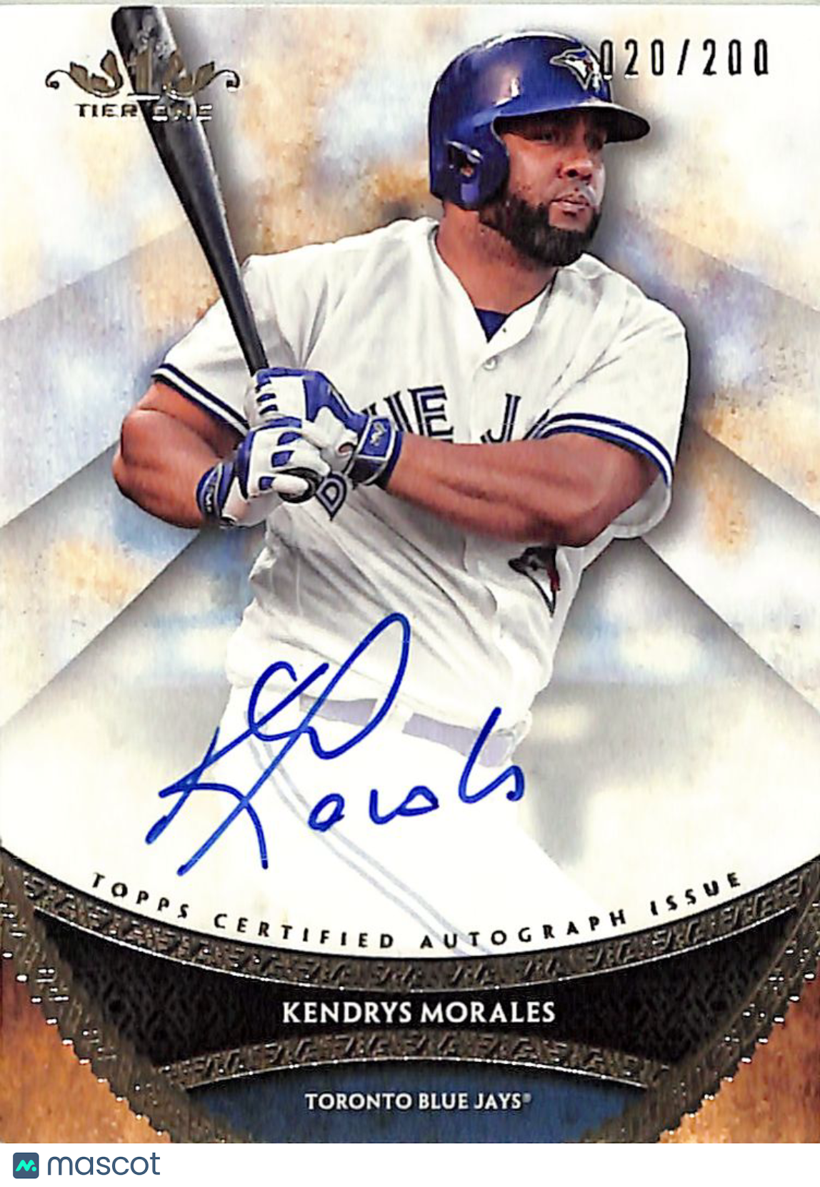 2017 Topps Tier One Kendrys Morales Auto Autograph /200 #PPA-KMO Blue Jays