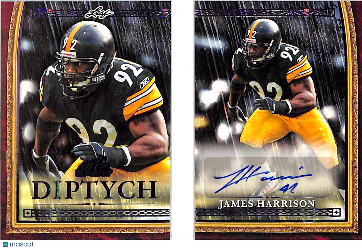2026 Leaf Art of Sport Diptych Autographs James Harrison /5 #D-JH1 Steelers