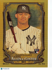 2024 Topps Allen & Ginter Jasson Domínguez Gold Border /50 Rookie RC #31 Yankees