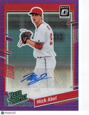 2023 Panini Donruss Optic Mick Abel Purple Auto /99 Rookie #RPS-MA Phillies